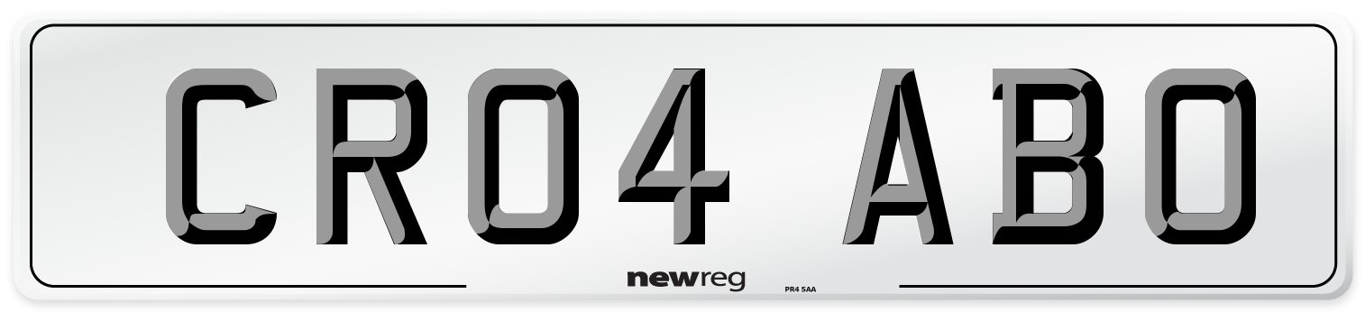 CR04 ABO Number Plate from New Reg